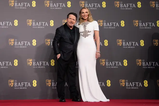 Michael J. Fox and Tracy Pollan at the BAFTA Awards in February. (Photo by Jeff Spicer/Getty Images)