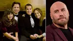 John Travolta has shared a beautiful tribute to his late family members, son Jett (second left) and wife Kelly Preston (left), on what would have been his son's 32nd birthday.
