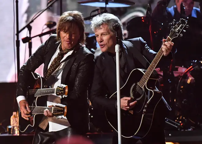 Richie Sambora reunited with Bon Jovi for one-night-only for their induction into the Rock and Roll Hall of Fame in 2018. (Photo by Jeff Kravitz/FilmMagic)