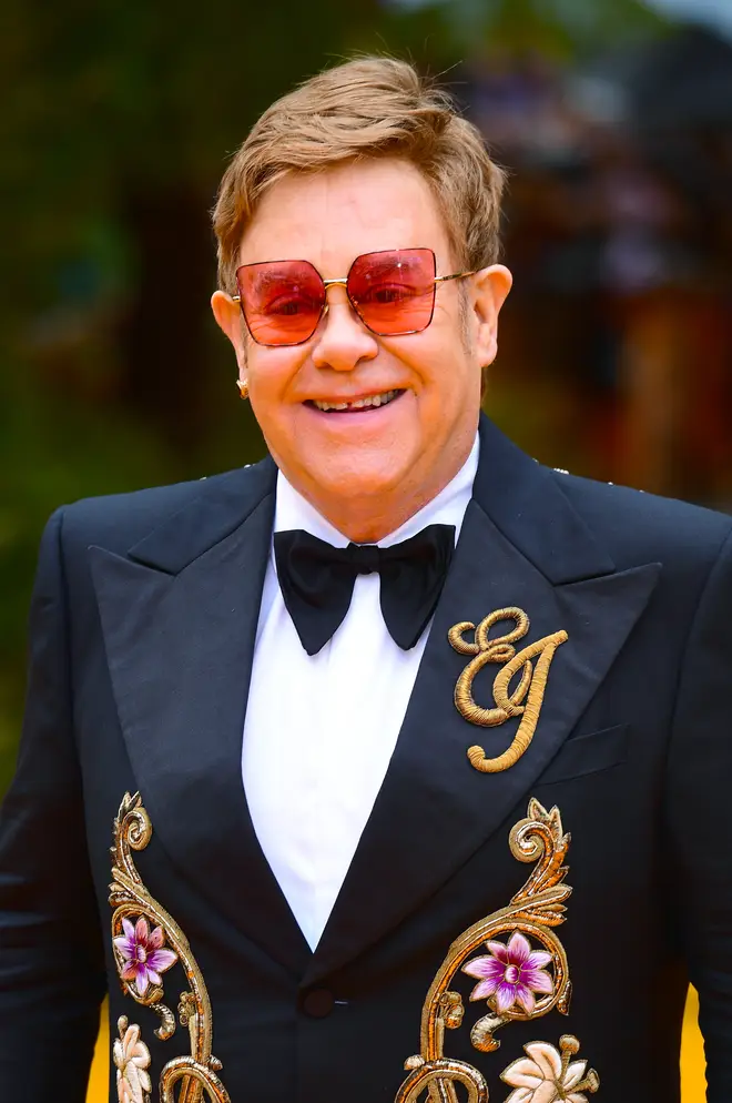 Elton John at The Lion King premiere in London