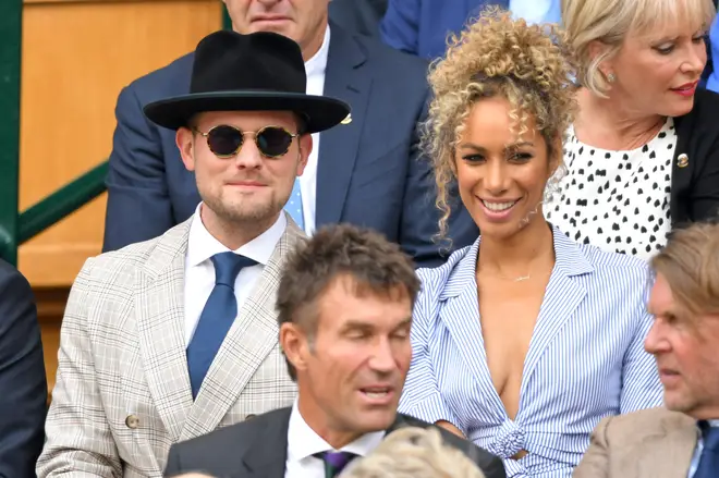 Dennis Jauch with wife Leona Lewis at Wimbledon