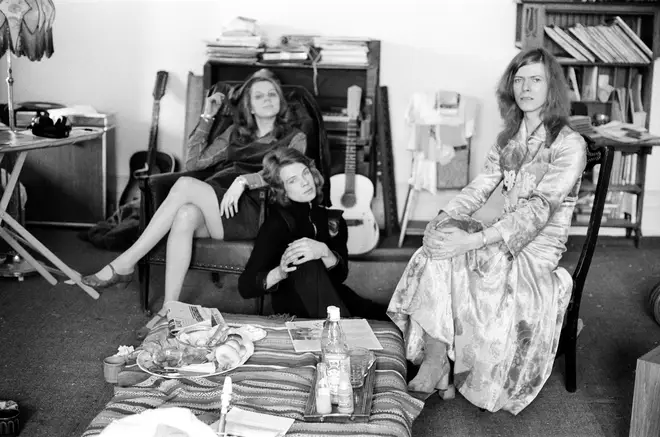 David Bowie and wife Angie, at home, Haddon Hall in Beckenham, Kent, 20th April 1971.