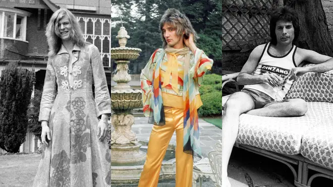 Behind the scenes: David Bowie, Rod Stewart and Freddie Mercury pictured at home.