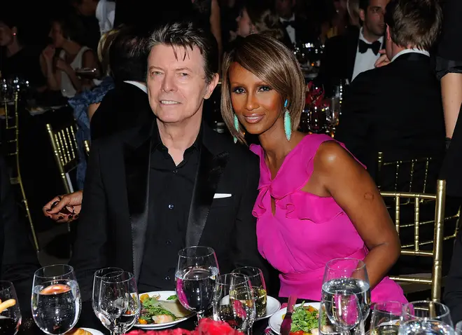 David Bowie and supermodel Iman attend the DKMS' 5th Annual Gala: Linked Against Leukemia honoring Rihanna & Michael Clinton hosted by Katharina Harf at Cipriani Wall Street on April 28, 2011 in New York City.