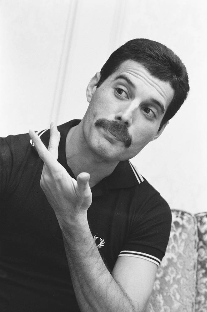 Freddie Mercury on Queen's fifth tour of Japan, in an interview photo session for 'Music Life' magazine, on the band's Hot Space Japan tour at a hotel in Fukuoka, Japan, 19 October 1982.