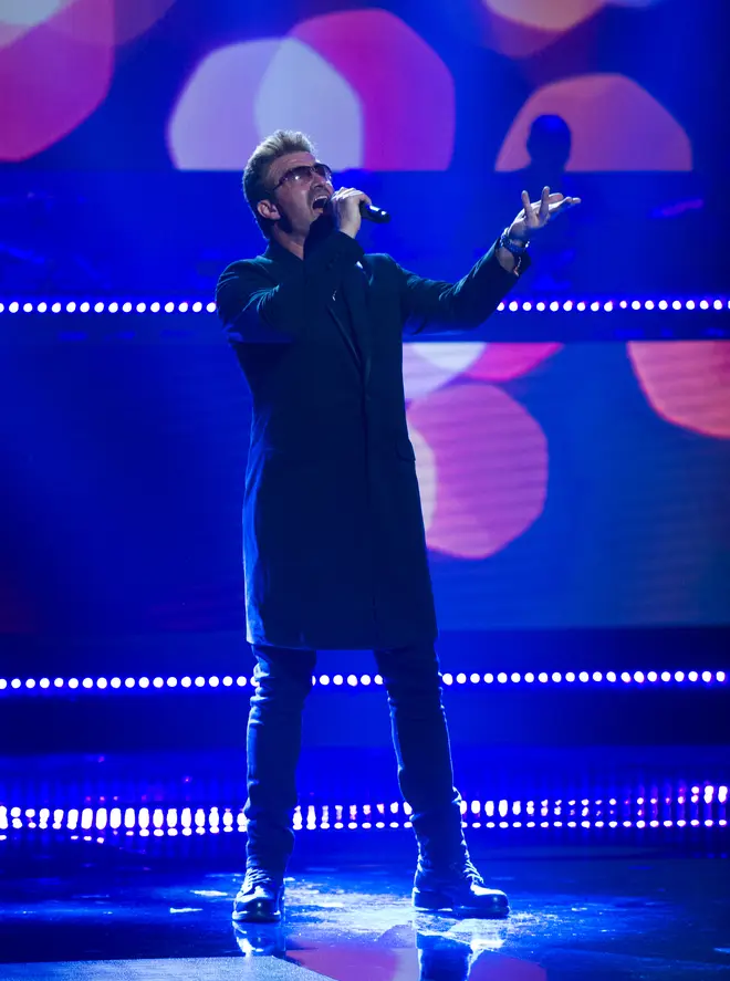 Rob Lamberti perfoming as George Michael on TV show Showtime at the Apollo in 2017
