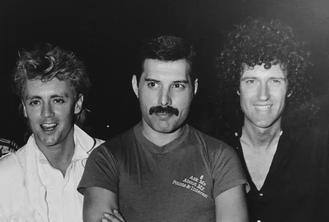 "Freddie...was almost always with people who could make him laugh," Peter says. Pictured here with Roger Taylor and Brian May of Queen in Brazil, 1985.