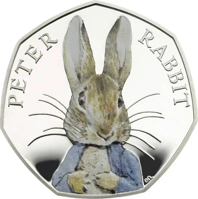 The rare Peter Rabbit 50 pence piece
