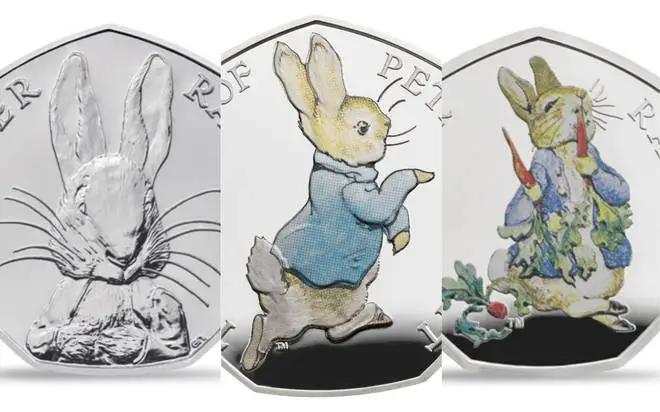 The Peter Rabbit 50 pence piece coin collection