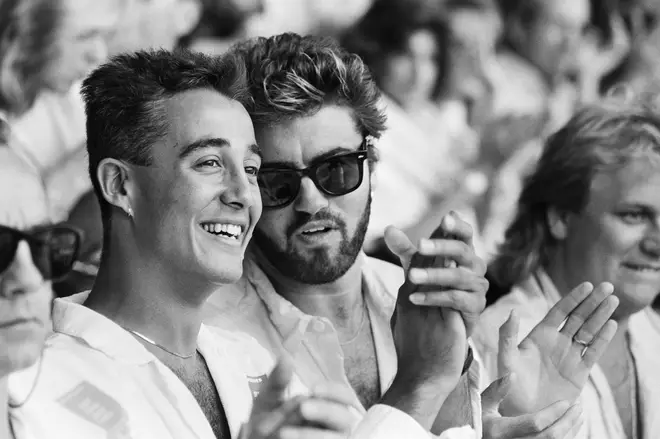 George Michael and Andrew Ridgeley pictured the same year they met the Queen at Live Aid in 1985