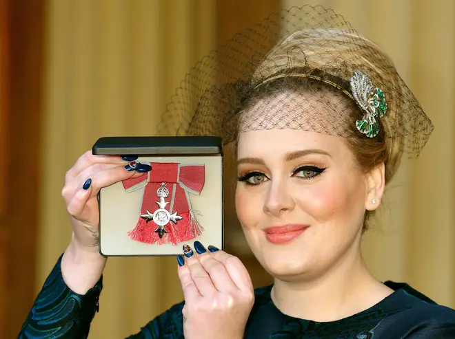 Adele with her MBE