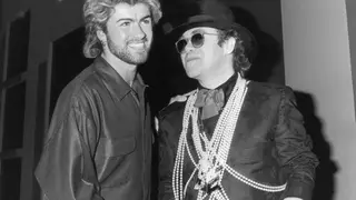 Close friends George Michael and Elton John