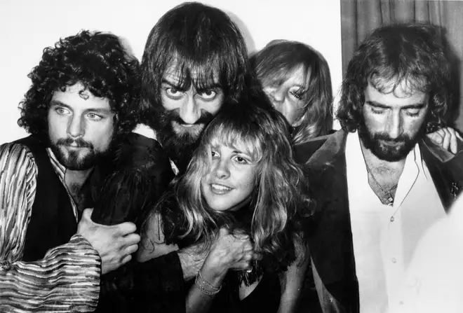 Fleetwood Mac backstage at the Los Angeles Rock Awards on September 1, 1977 in Los Angeles, California