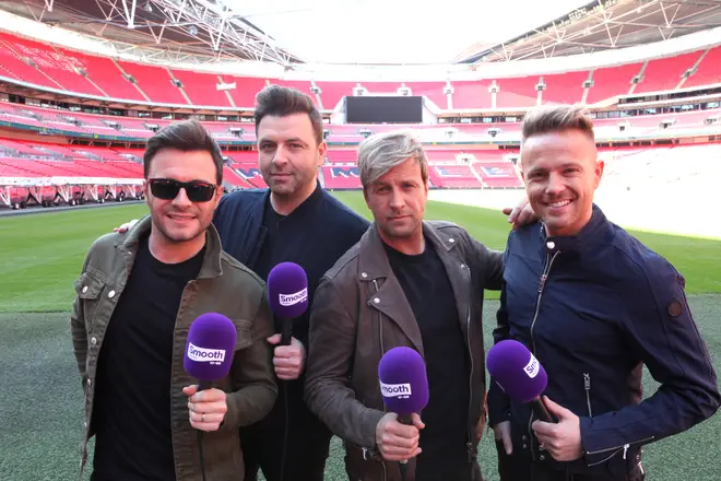 Westlife speaking to Smooth Radio to announce their UK tour at Wembley Stadium
