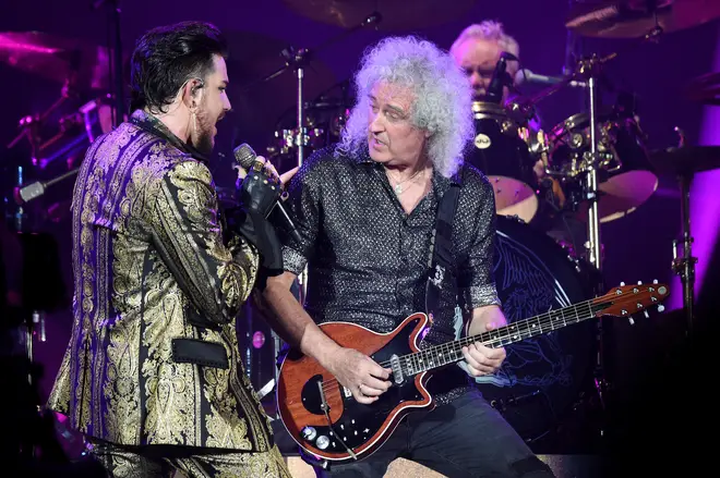 Adam Lambert and Brian May perform onstage during the 2019 Global Citizen Festival: Power The Movement in Central Park on September 28, 2019