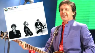 Paul McCartney performing at Glastonbury in 2004 along with his new cryptic tweet