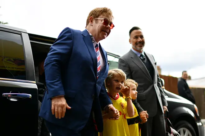 Elton John and his family