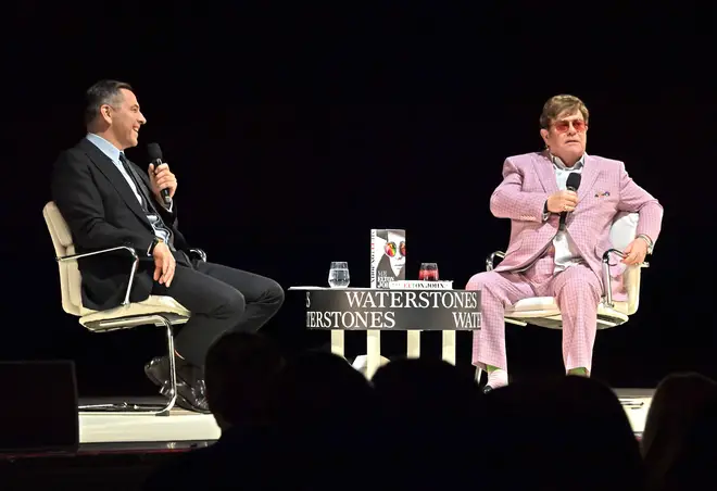 David Walliams leading the questions at 'An Evening With Elton John'